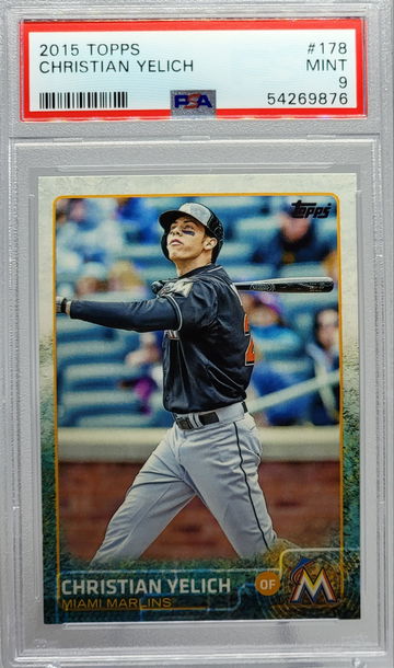 2015 TOPPS #178 CHRISTIAN YELICH PSA 9