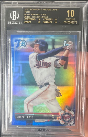 2017 Bowman Chrome Draft Royce Lewis /70 BSG 10 Black Label