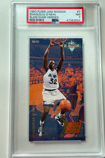1993 Fleer Jam Session Shaquille O’Neal Slam Dunk Heroes PSA NM 7