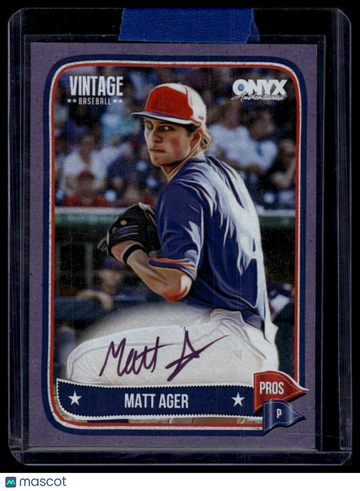 2024 Onyx Vintage Matt Ager #OVMAAG Purple Bordered SN