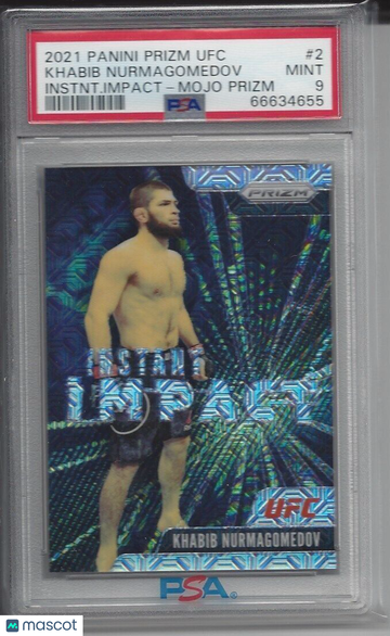 2021 Panini Prizm UFC Instant Impact Khabib Nurmagomedov #2 Instnt. Impact Mojo PSA 9