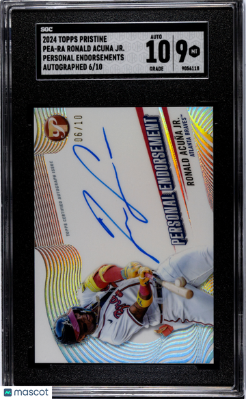2024 Topps Pristine Ronald Acuna JR. #PEA-RA Personal Endorsements Autograph 10 SGC 9 Auto 10