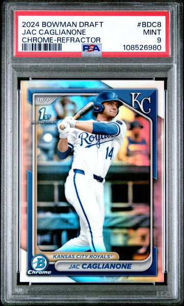 2024 Bowman Draft Chrome Refractor Jac Caglianone #BDC-8 PSA 9