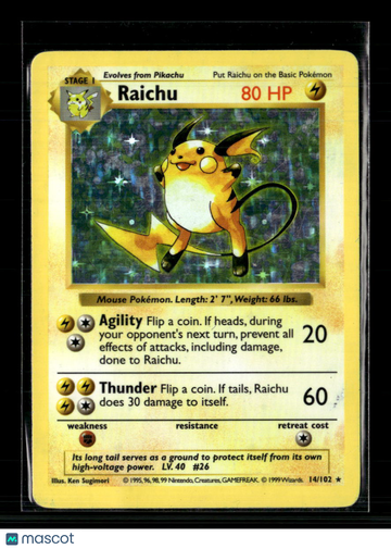 1999 Base Set Raicu Holo Rare #14/102