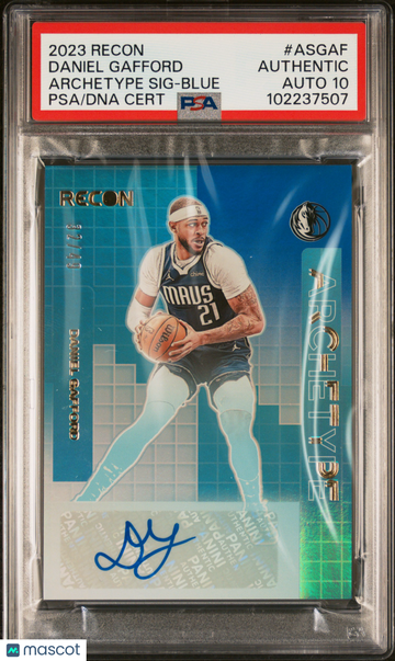 2023 Panini Recon Archetype Signatures Daniel Gafford #ASGAF Blue PSA A Auto 10