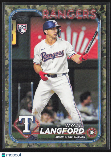 2024 Topps Update Series Wyatt Langford #US341 Camo /25 RC