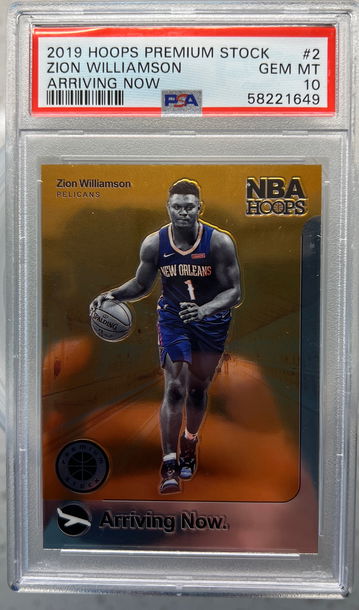 2019 panini hoops premium stock Zion Williamson arriving now rc psa 10