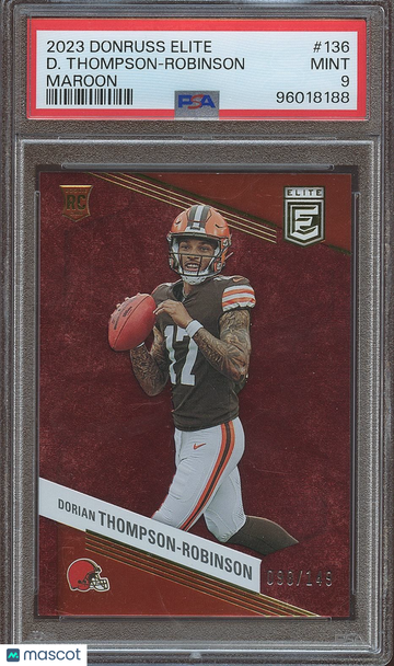 2023 Panini Donruss Elite Dorian Thompson-Robinson #136 Maroon Rookie PSA 9