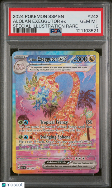 Surging Sparks Alolan Exeggutor ex Holo Special Illustration Rare PSA 10 #242