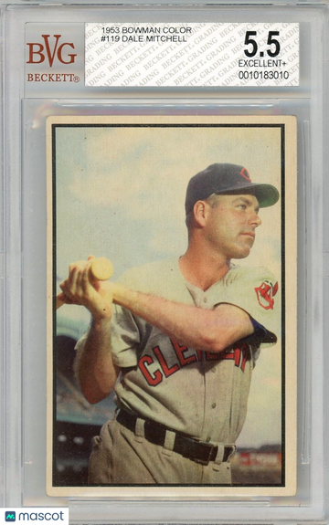 1953 Bowman Color Dale Mitchell #119 Base Set BGS 5.5 P1373