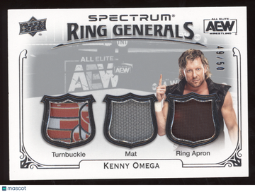 2021 Upper Deck AEW Spectrum Ring Generals Kenny Omega #RL-20 /50 Triple Relic