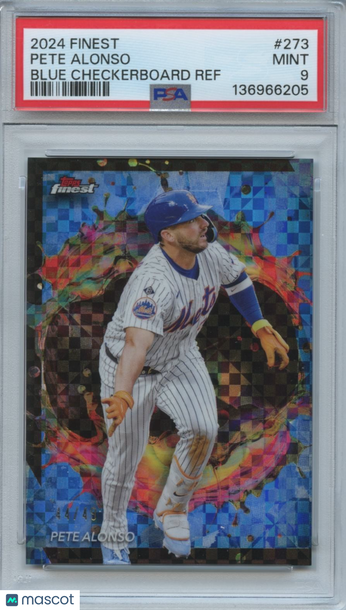 2024 Topps Finest Pete Alonso #273 Blue Checkerboard Ref /49 PSA 9 Topps