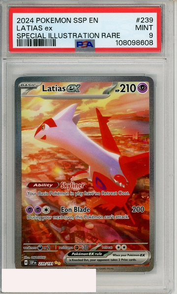2024 POKEMON SSP EN-SURGING SPARKS LATIAS EX #239 SPECIAL ILLUSTRATION RARE PSA 9