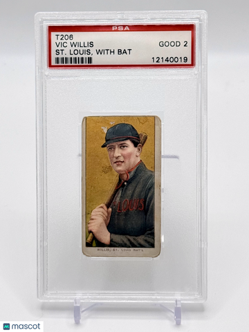 1909-11 T206 Vic Willis ST. Louis, With Bat PSA 2