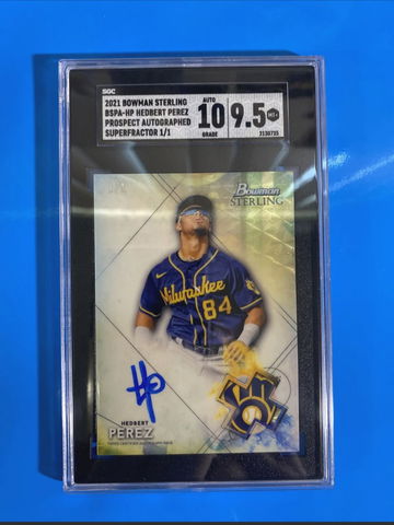 2021 Bowman Sterling 1 Of 1 SuperFractor Prospect Hedbert Perez