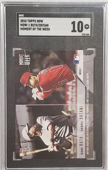 Ruth/Ohtani 10 gem topps 2018