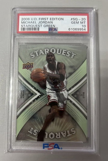 2008 Upper Deck First Edition Michael Jordan Starquest Green Psa 10 Gem Mint Sq-20 Chicago Bulls Goat HOF