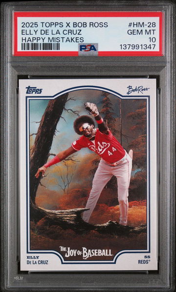 2025 Topps X Bob Ross the Joy of Baseball Happy Mistakes Elly De La Cruz #HM-28 PSA 10