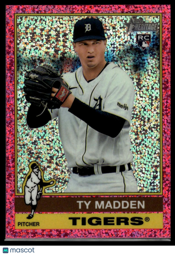 2025 Topps Heritage Ty Madden #162 Chrome Pink Sparkle Refractor RC