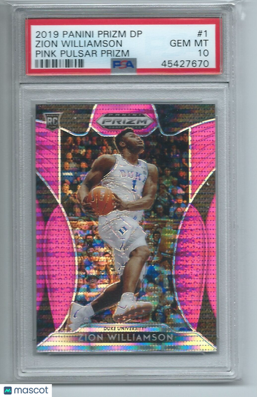 2019 Panini Prizm Draft Picks Zion Williamson #1 Pink Pulsar PSA 10