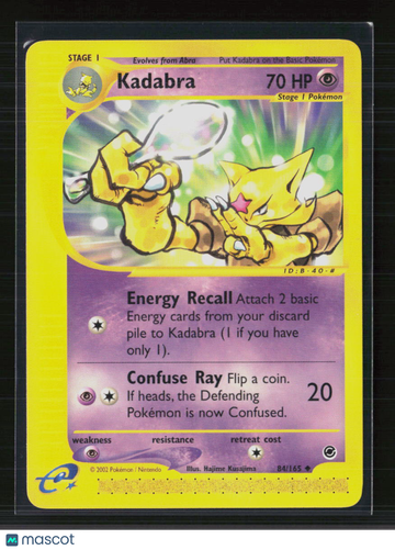 Pokemon 2002 Expedition Base Set Kadabra #84/165