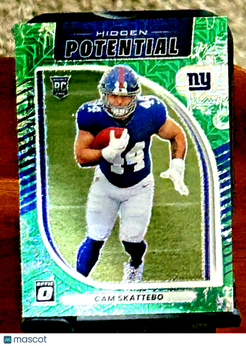 2025 Donruss Optic Choice Cam Skattebo Optic Short Print Rookie Football Card #4 Giants