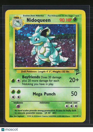 2000 Base Set 2 Nidoqueen Holo Rare #12/130