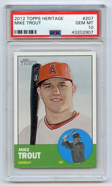 MIKE TROUT 2012 Topps Heritage Rookie Card #207 PSA 10 Gem Mint LA Angels X2907