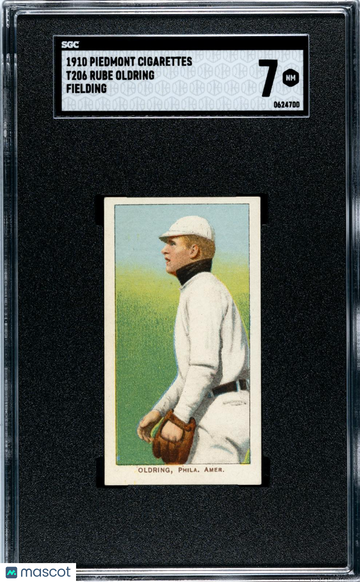 1910 Piedmont Cigarettes (T206) Rube Oldring Piedmont 350 Fielding SGC 7