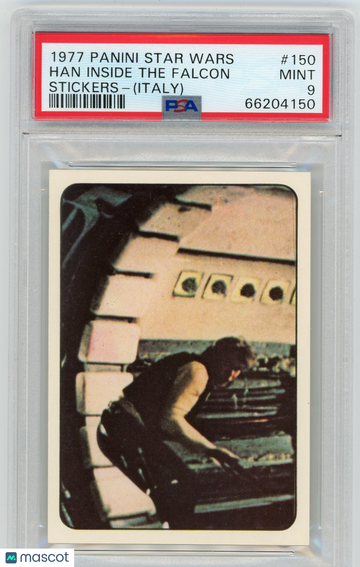1977 Panini Stickers Star Wars (Italy) Han Inside The Falcon #150 PSA 9