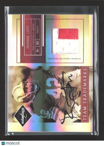 2007 Leaf Limited Team Trademarks Ronnie Lott #TT-29 Prime Patch Authentic Game-Worn Prime Jersey