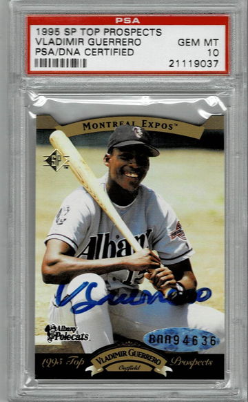 1995 UPPER DECK SP TOP PROSPECTS VLADIMIR GUERRERO PSA 10 GEM MINT AUTOGRAPH RC