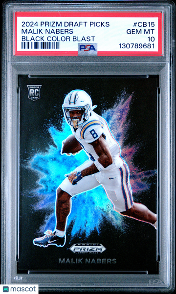 2024 Prizm Draft Picks Malik Nabers #CB15 Black Color Blast RC PSA 10
