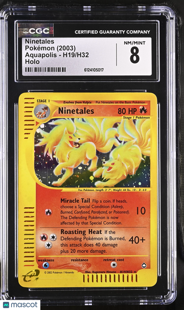2003 Pokemon Aquapolis Ninetales Holo CGC 8 #H19/H32