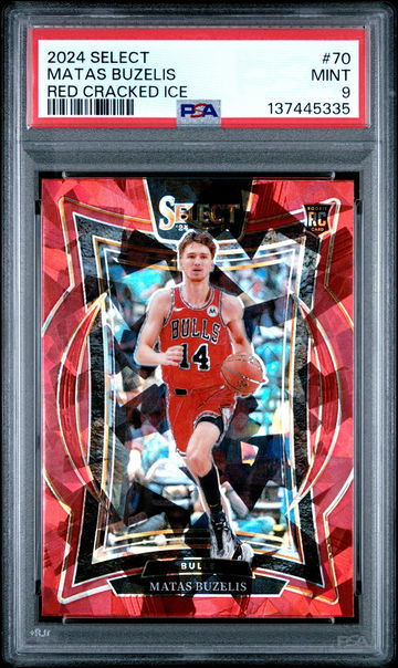 2024 Panini Select Red Cracked Ice Matas Buzelis #70 PSA 9