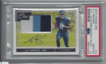 2020 Panini One Update Autographs A. J. Brown #10 U. A 2019 RKE. Pat. Autograph PSA 10