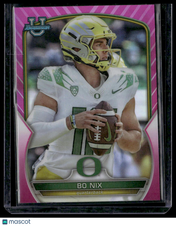 2022 Bowman University Chrome Bo Nix #61 Pink Refractor