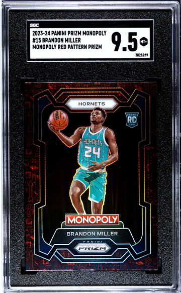 2023 Panini Prizm Monopoly Red Brandon Miller #15 RC SGC 9.5