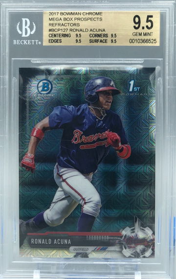 Ronald Acuna Jr. 2017 Bowman #BCP-127 Chrome Prospects - Mega Box Mojo Refractor BGS 9.5