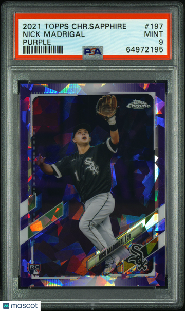 2021 Topps Chrome Sapphire Nick Madrigal #197 Purple PSA 9