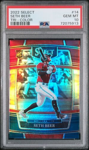 Seth Beer 2022 Panini Select Tri-Color Prizm RC Rookie # 14 PSA 10 POP 1