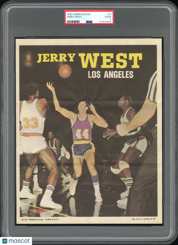 1970 Topps Poster Jerry West #15 PSA 2