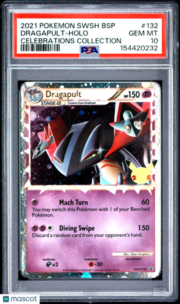 2021 Pokemon Celebrations Black Star Promo Dragapult #132 PSA 10