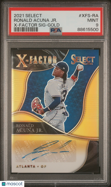 2021 Panini Select X-Factor Signatures Ronald Acuna JR. #XFS-RA Gold PSA 9