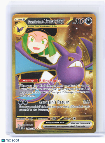 2025 Pokemon—Team Rocket's Crobat ex #242/182 Destined Rivals—Hyper Rare Gold