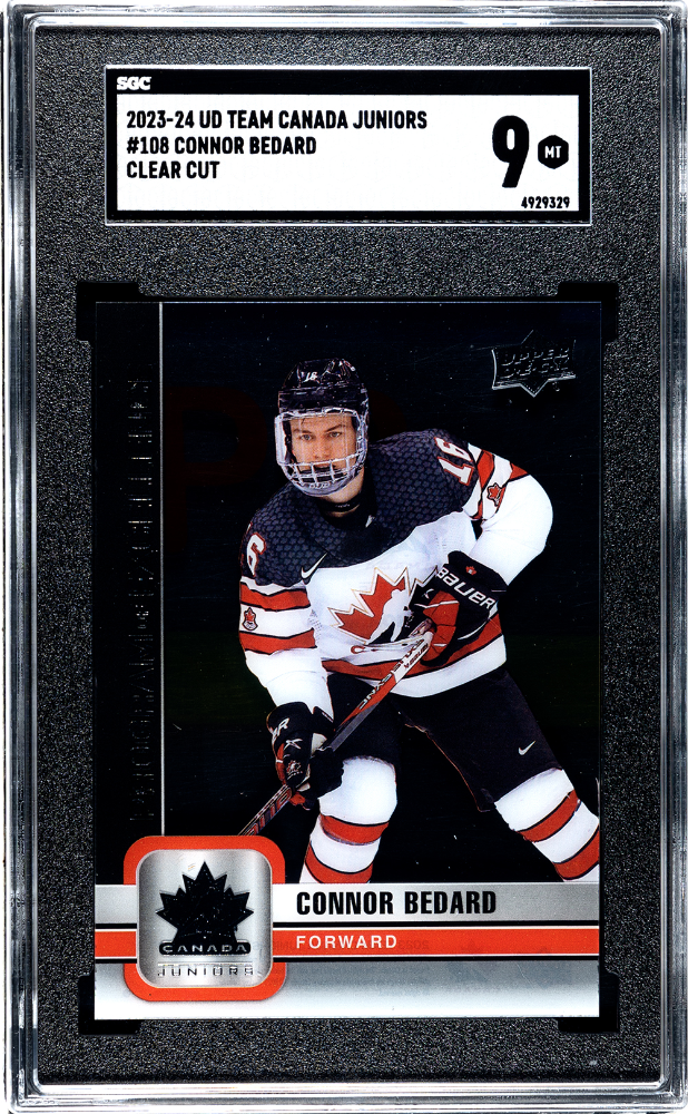 2023-24 Upper Deck Team Canada Juniors Connor Bedard #108 Clear Cut SGC 9
