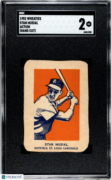 1952 Wheaties Stan Musial Action (Hand Cut) SGC 2
