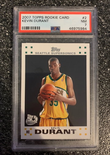 Kevin Durant 2007 Topps White Rookie PSA 7