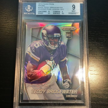 TEDDY BRIDGEWATER 2014 PRIZM SILVER ROOKIE BGS 9 PANTHERS (.5 OFF)