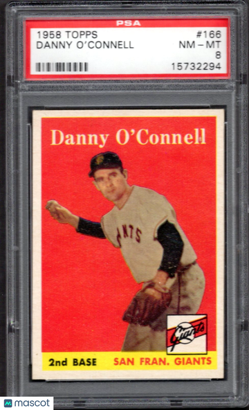 1958 Topps Danny O'connell #166 PSA 8
